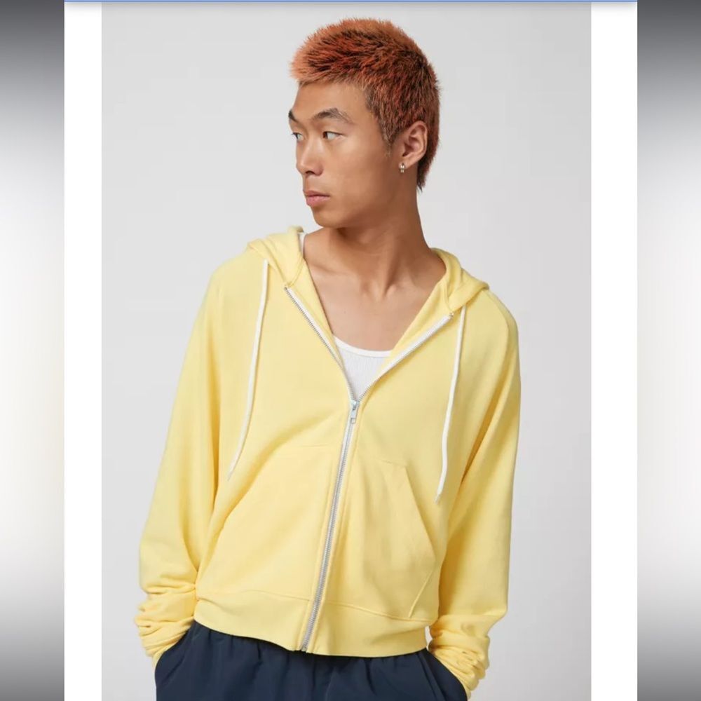Urban Outfitters Full-Zip Hoodie In Yellow